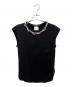 CHANEL（シャネル）の古着「フレンチスリーブ ツイードトリム Tシャツ 」｜ブラック