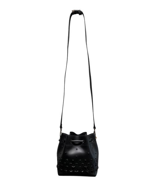 JIMMY CHOO（ジミーチュウ）JIMMY CHOO (ジミーチュウ) ボンボンバケットスタッズ/巾着ショルダーバッグ ブラック×ゴールド サイズ:-の古着・服飾アイテム
