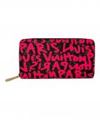 LOUIS VUITTONルイ ヴィトン）の古着「LOUIS VUITTON/ジッピーウォレット/モノグラム・グラフィティ/CA5018」｜ブラウン×ピンク