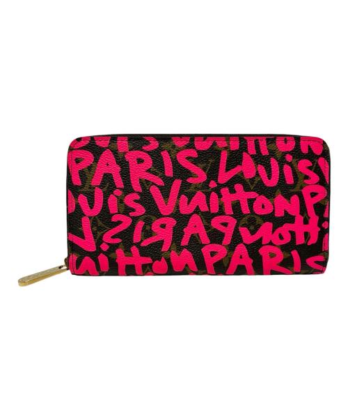 LOUIS VUITTON（ルイ ヴィトン）LOUIS VUITTON (ルイ ヴィトン) LOUIS VUITTON/ジッピーウォレット/モノグラム・グラフィティ/CA5018 ブラウン×ピンクの古着・服飾アイテム