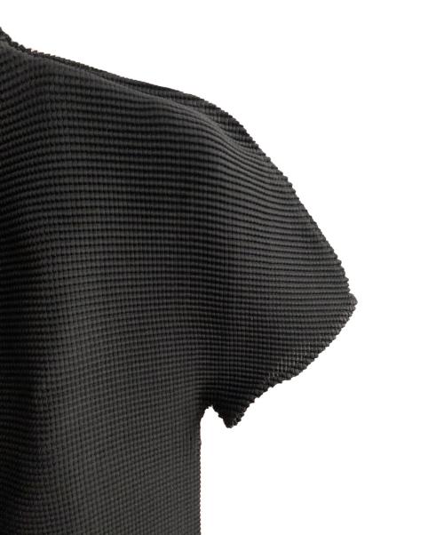 me ISSEY MIYAKE（ミーイッセイ ミヤケ）me ISSEY MIYAKE (ミーイッセイ ミヤケ) ハイネック半袖カットソー ブラック サイズ:-の古着・服飾アイテム