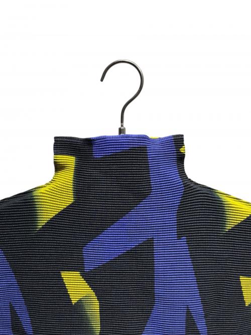 me ISSEY MIYAKE（ミーイッセイ ミヤケ）me ISSEY MIYAKE (ミーイッセイ ミヤケ) ハイネック半袖カットソー ブルー サイズ:-の古着・服飾アイテム