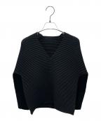 ISSEY MIYAKEイッセイミヤケ）の古着「Vネック長袖カットソー」｜ブラック