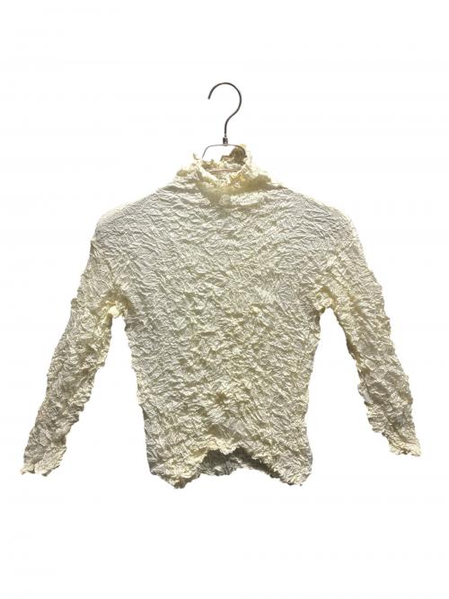 ISSEY MIYAKE（イッセイミヤケ）ISSEY MIYAKE (イッセイミヤケ) ハイネックロングスリーブカットソー ベージュ サイズ:Mの古着・服飾アイテム