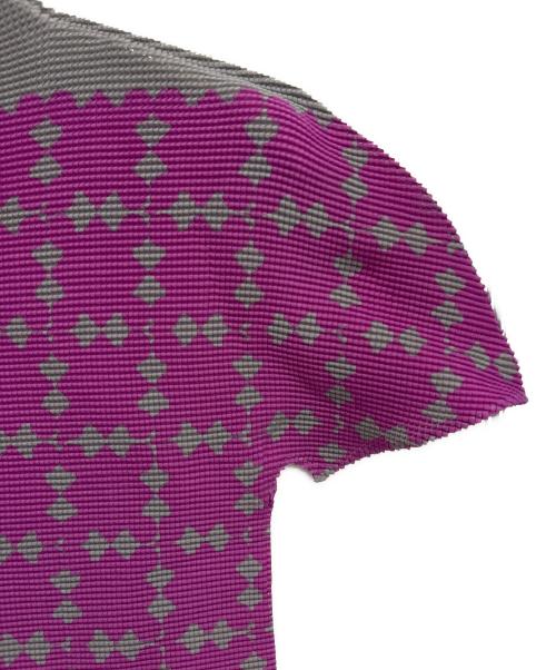 me ISSEY MIYAKE（ミーイッセイ ミヤケ）me ISSEY MIYAKE (ミーイッセイ ミヤケ) ハイネック半袖カットソー パープル サイズ:FREEの古着・服飾アイテム