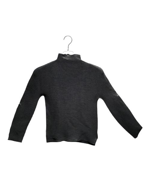 me ISSEY MIYAKE（ミーイッセイ ミヤケ）me ISSEY MIYAKE (ミーイッセイ ミヤケ) ハイネックワッフルプリーツ長袖カットソー ブラック サイズ:-の古着・服飾アイテム