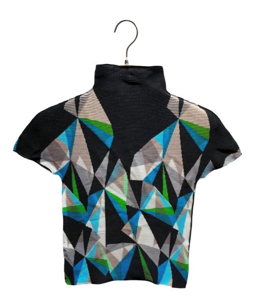 me ISSEY MIYAKE（ミーイッセイ ミヤケ）me ISSEY MIYAKE (ミーイッセイ ミヤケ) ハイネック半袖カットソー スカイブルー サイズ:-の古着・服飾アイテム