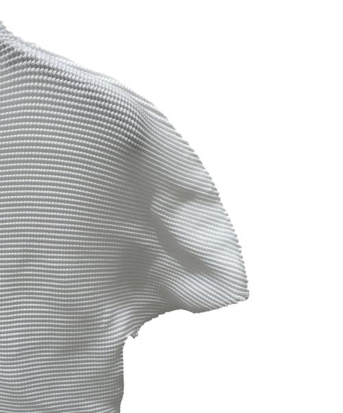 me ISSEY MIYAKE（ミーイッセイ ミヤケ）me ISSEY MIYAKE (ミーイッセイ ミヤケ) ハイネック半袖カットソー ホワイト サイズ:FREEの古着・服飾アイテム