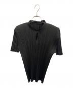 PLEATS PLEASEプリーツプリーズ）の古着「プリーツ半袖シャツ」｜ブラック