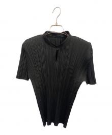 PLEATS PLEASE（プリーツプリーズ）の古着「プリーツ半袖シャツ」｜ブラック
