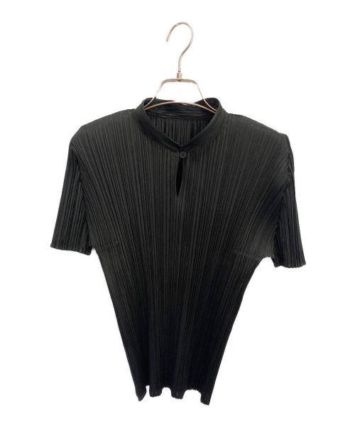PLEATS PLEASE（プリーツプリーズ）PLEATS PLEASE (プリーツプリーズ) プリーツ半袖シャツ ブラック サイズ:3の古着・服飾アイテム