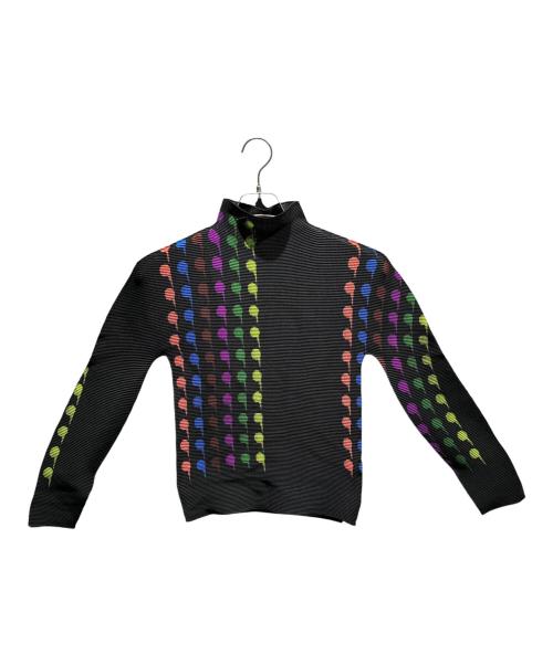 me ISSEY MIYAKE（ミーイッセイ ミヤケ）me ISSEY MIYAKE (ミーイッセイ ミヤケ) ハイネックロングスリーブカットソー ブラック サイズ:-の古着・服飾アイテム