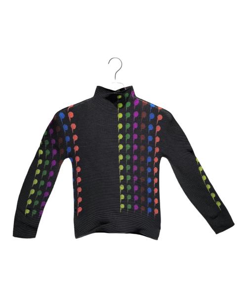 me ISSEY MIYAKE（ミーイッセイ ミヤケ）me ISSEY MIYAKE (ミーイッセイ ミヤケ) ハイネックロングスリーブカットソー ブラック サイズ:-の古着・服飾アイテム
