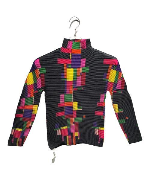 me ISSEY MIYAKE（ミーイッセイ ミヤケ）me ISSEY MIYAKE (ミーイッセイ ミヤケ) ハイネックロングスリーブカットソー ブラック サイズ:-の古着・服飾アイテム