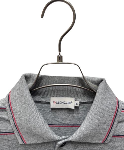 MONCLER（モンクレール）MONCLER (モンクレール) MONCLER/ボーダーポロシャツ グレー サイズ:Mの古着・服飾アイテム
