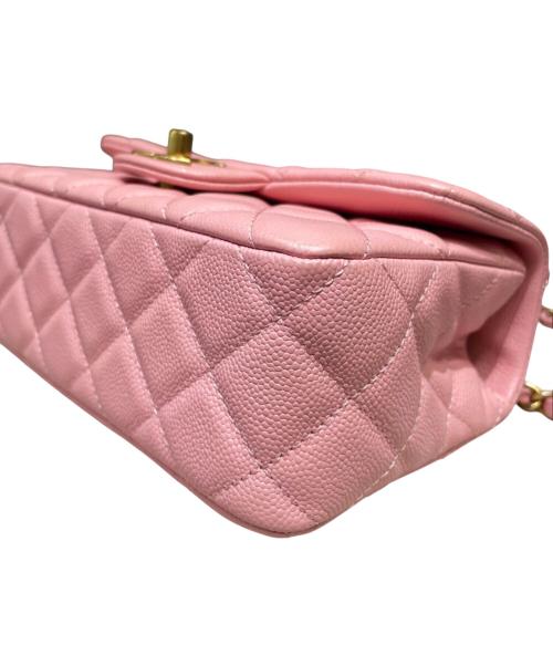 CHANEL（シャネル）CHANEL (シャネル) トップハンドルミニ フラップバッグ ピンク×ゴールド金具の古着・服飾アイテム