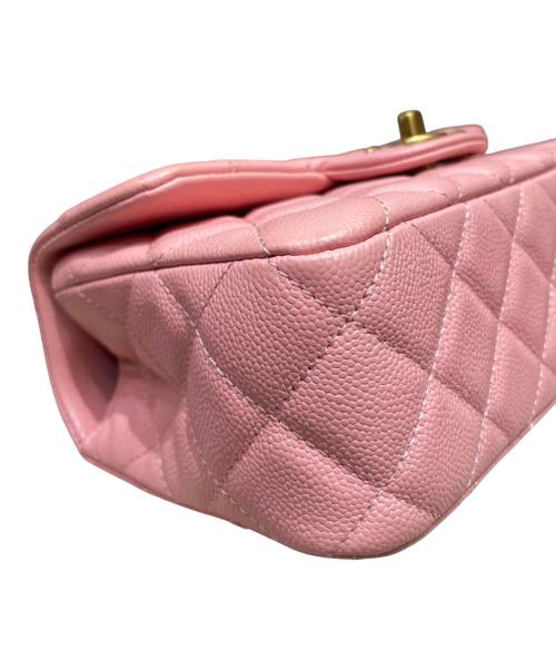 CHANEL（シャネル）CHANEL (シャネル) トップハンドルミニ フラップバッグ ピンク×ゴールド金具の古着・服飾アイテム