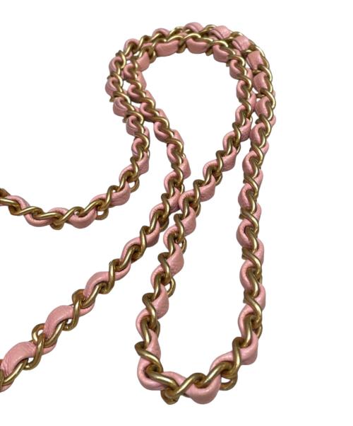CHANEL（シャネル）CHANEL (シャネル) トップハンドルミニ フラップバッグ ピンク×ゴールド金具の古着・服飾アイテム
