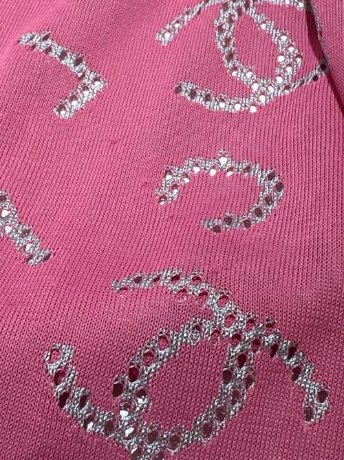 CHANEL（シャネル）CHANEL (シャネル) ココマークロゴロングカーディガン グレー×ピンク サイズ:36の古着・服飾アイテム
