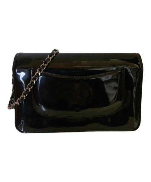 CHANEL（シャネル）CHANEL (シャネル) シャネルストラスCCチェーンウォレット ブラックの古着・服飾アイテム