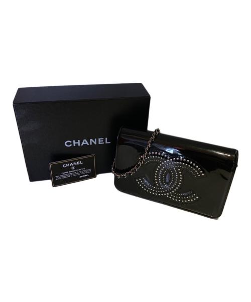 CHANEL（シャネル）CHANEL (シャネル) シャネルストラスCCチェーンウォレット ブラックの古着・服飾アイテム