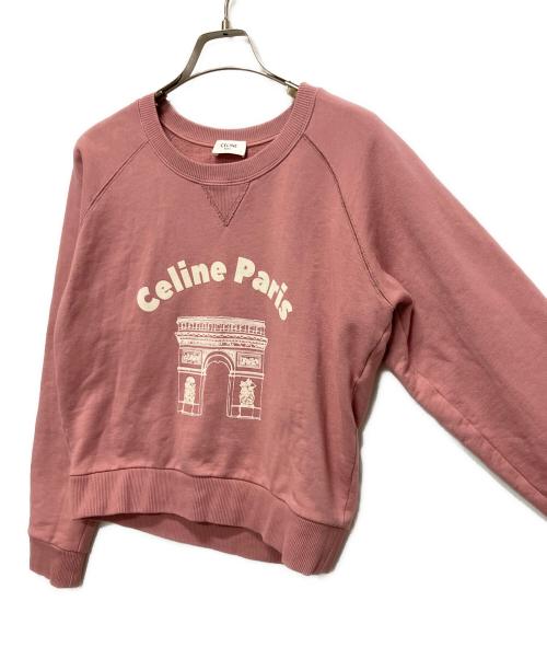CELINE（セリーヌ）CELINE (セリーヌ) アルク・ドゥ・トリオンフ スウェットシャツ　2Y88D670Q ピンク サイズ:Mの古着・服飾アイテム