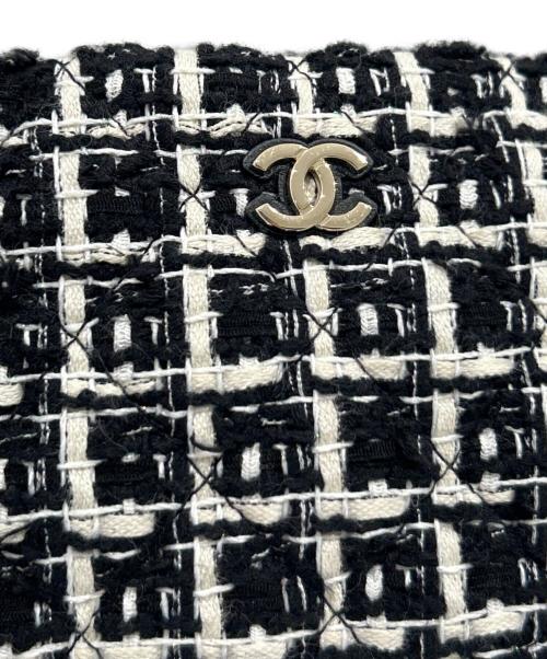 CHANEL（シャネル）CHANEL (シャネル) Chain Tweed Bag/チェーンツイードバッグ ブラック×ホワイトの古着・服飾アイテム