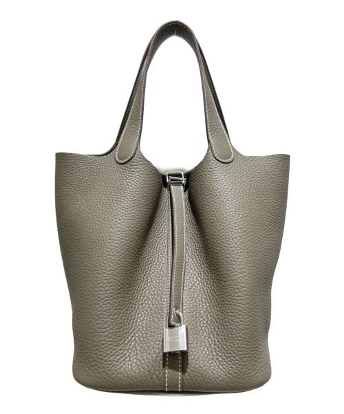HERMES（エルメス）HERMES (エルメス) ピコタンロックMM/Picotin Lock 22/シルバー金具 エトゥープ サイズ:MMの古着・服飾アイテム