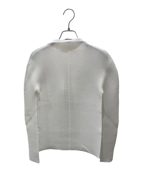 me ISSEY MIYAKE（ミーイッセイ ミヤケ）me ISSEY MIYAKE (ミーイッセイ ミヤケ) プリーツ長袖カーディガン ホワイト サイズ:Freeの古着・服飾アイテム