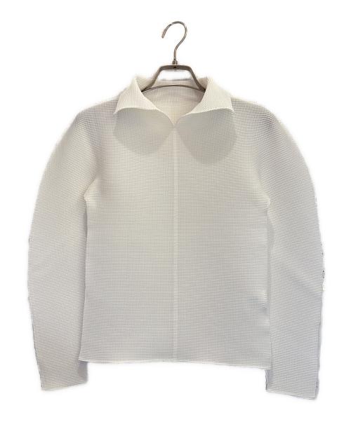 me ISSEY MIYAKE（ミーイッセイ ミヤケ）me ISSEY MIYAKE (ミーイッセイ ミヤケ) プリーツ長袖カットソー ホワイト サイズ:Freeの古着・服飾アイテム