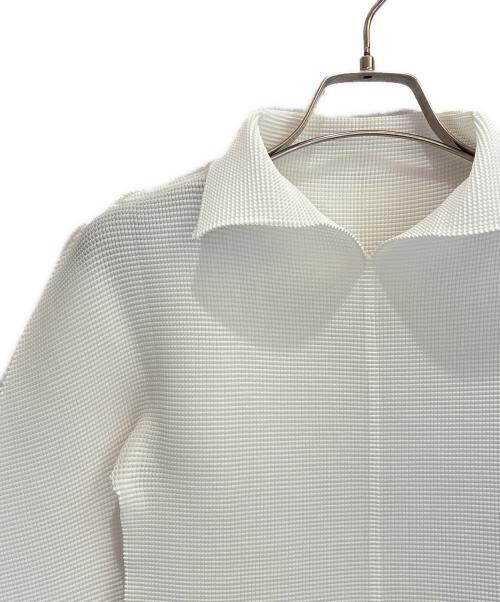 me ISSEY MIYAKE（ミーイッセイ ミヤケ）me ISSEY MIYAKE (ミーイッセイ ミヤケ) プリーツ長袖カットソー ホワイト サイズ:Freeの古着・服飾アイテム