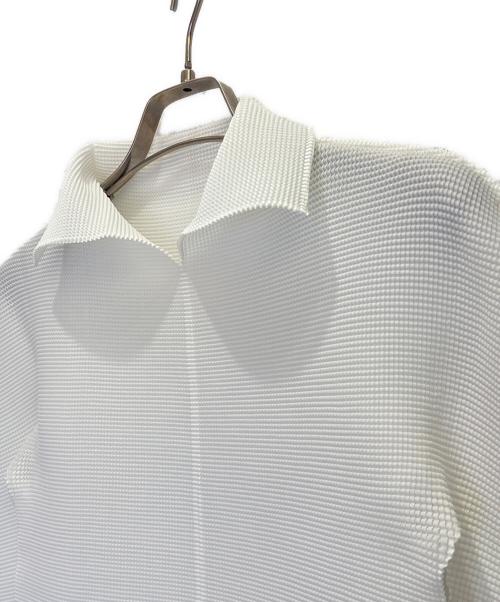 me ISSEY MIYAKE（ミーイッセイ ミヤケ）me ISSEY MIYAKE (ミーイッセイ ミヤケ) プリーツ長袖カットソー ホワイト サイズ:Freeの古着・服飾アイテム