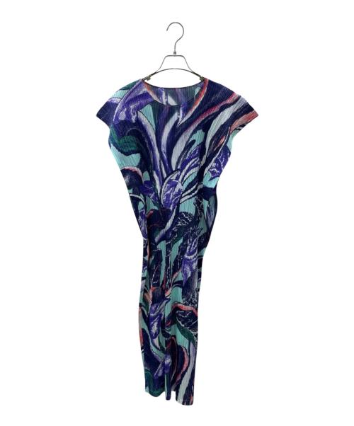 PLEATS PLEASE（プリーツプリーズ）PLEATS PLEASE (プリーツプリーズ) 24SS TARDIVO DRESS/ノースリーブワンピース ネイビー サイズ:3の古着・服飾アイテム