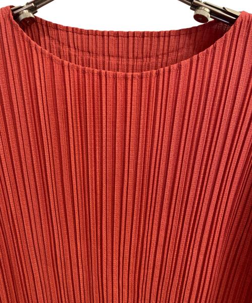 PLEATS PLEASE（プリーツプリーズ）PLEATS PLEASE (プリーツプリーズ) ロングスリーブカットソー レッド サイズ:3の古着・服飾アイテム