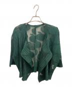 PLEATS PLEASEプリーツプリーズ）の古着「果物柄のメッシュ編みハーフスリーブカーディガン」｜グリーン