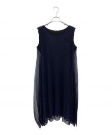 PLEATS PLEASE（プリーツプリーズ）の古着「ノースリーブワンピース」｜ネイビー