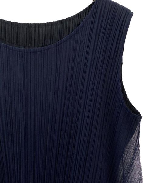 PLEATS PLEASE（プリーツプリーズ）PLEATS PLEASE (プリーツプリーズ) ノースリーブワンピース ネイビー サイズ:2の古着・服飾アイテム