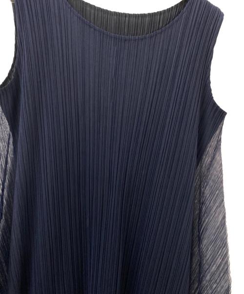 PLEATS PLEASE（プリーツプリーズ）PLEATS PLEASE (プリーツプリーズ) ノースリーブワンピース ネイビー サイズ:2の古着・服飾アイテム