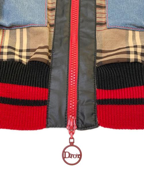 Christian Dior BOUTIQUE（クリスチャン ディオールブティック）Christian Dior BOUTIQUE (クリスチャン ディオールブティック) チェック切替ジップアップベスト ベージュ サイズ:40の古着・服飾アイテム