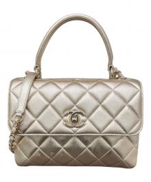 CHANEL（シャネル）の古着「トップハンドル フラップ バッグ」｜シャンパンゴールド