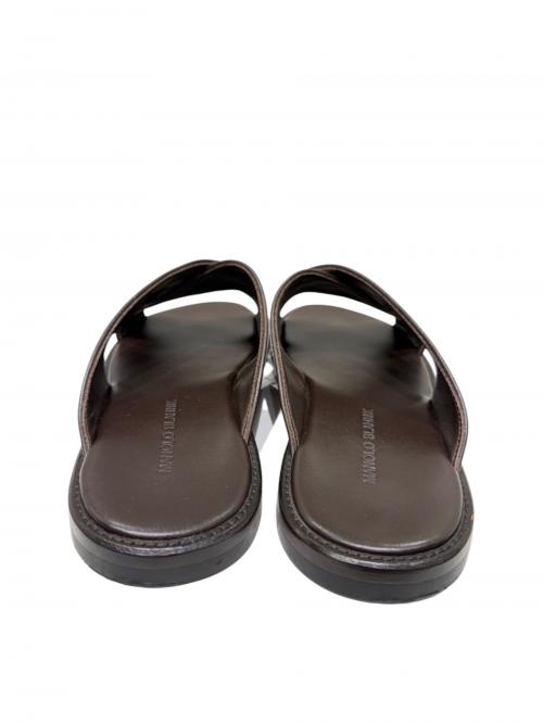 Manolo Blahnik（マノロ ブラニク）Manolo Blahnik (マノロ ブラニク) レザーサンダル ベージュ サイズ:8の古着・服飾アイテム