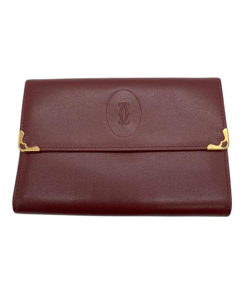 Cartier（カルティエ）Cartier (カルティエ) マストライン 3つ折り財布 ボルドーの古着・服飾アイテム