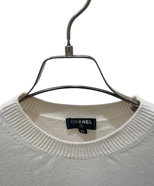 CHANEL（シャネル）CHANEL (シャネル) P60 ココマークカシミヤニット ホワイト サイズ:34の古着・服飾アイテム
