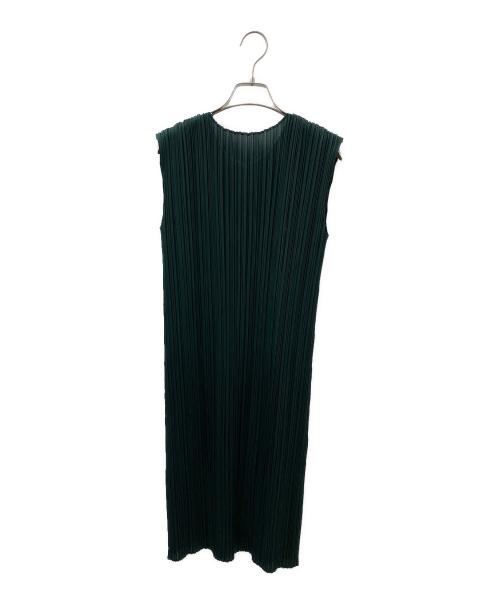 PLEATS PLEASE（プリーツプリーズ）PLEATS PLEASE (プリーツプリーズ) ノースリーブワンピース グリーン サイズ:2の古着・服飾アイテム
