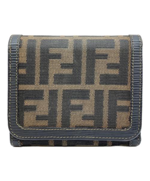 FENDI（フェンディ）FENDI (フェンディ) 3つ折り財布 ズッカ ブラックの古着・服飾アイテム