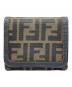 FENDI（フェンディ）の古着「3つ折り財布 ズッカ」｜ブラック