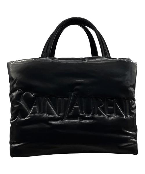 Saint Laurent Paris（サンローランパリ）Saint Laurent Paris (サンローランパリ) シルクテックキャンバス ロゴトートバッグ ブラックの古着・服飾アイテム