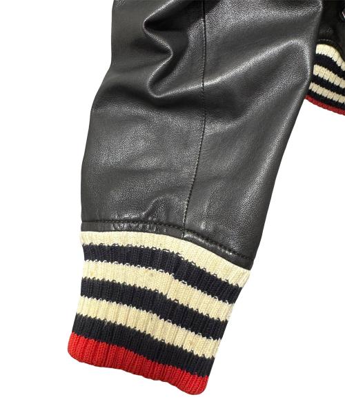 GUCCI（グッチ）GUCCI (グッチ) グッチボウ付きレザーボンバージャケット ブラック サイズ:42の古着・服飾アイテム