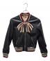 GUCCI（グッチ）の古着「グッチボウ付きレザーボンバージャケット」｜ブラック