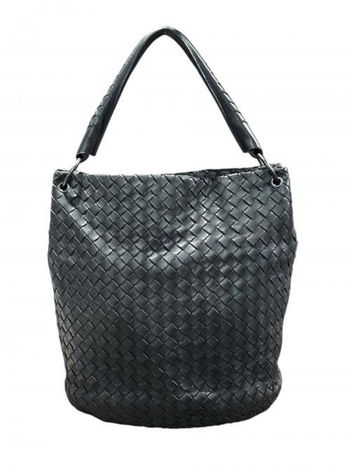 BOTTEGA VENETA（ボッテガベネタ）BOTTEGA VENETA (ボッテガベネタ) イントレチャートワンショルダーバッグ ブラック サイズ:-の古着・服飾アイテム